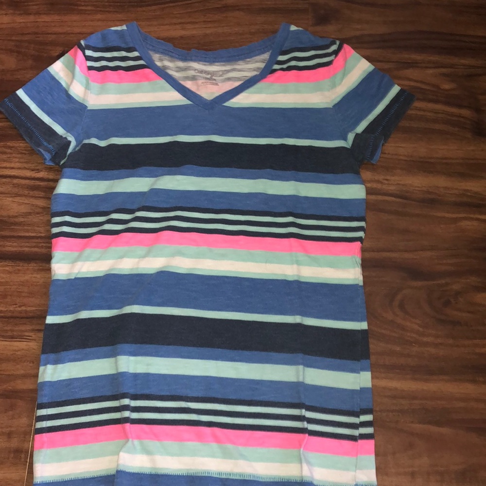 striped tee. washed